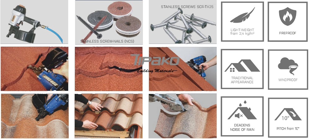 China Factory Price Metal Building Blue Shingle Stone Coated Metal Roof\Roofing Tile