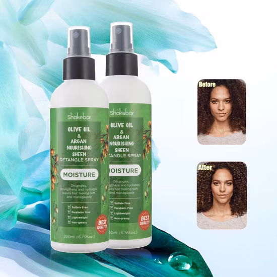 Private Label Hair Care Olivenöl Pflegendes, glänzendes und entwirrendes Haarspray